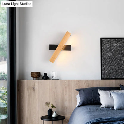 DecorBites™ DecorBites™ Modern Wooden Rotatable LED Bedroom Sconce Light Fixture