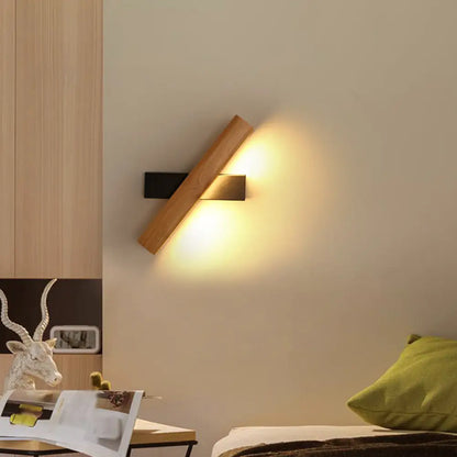 DecorBites™ DecorBites™ Modern Wooden Rotatable LED Bedroom Sconce Light Fixture