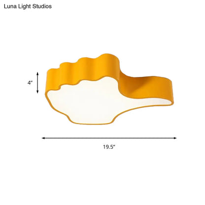 DecorBites™ DecorBites™ Modern Yellow Thumbs-Up Acrylic Flush Ceiling Light for Child's Bedroom