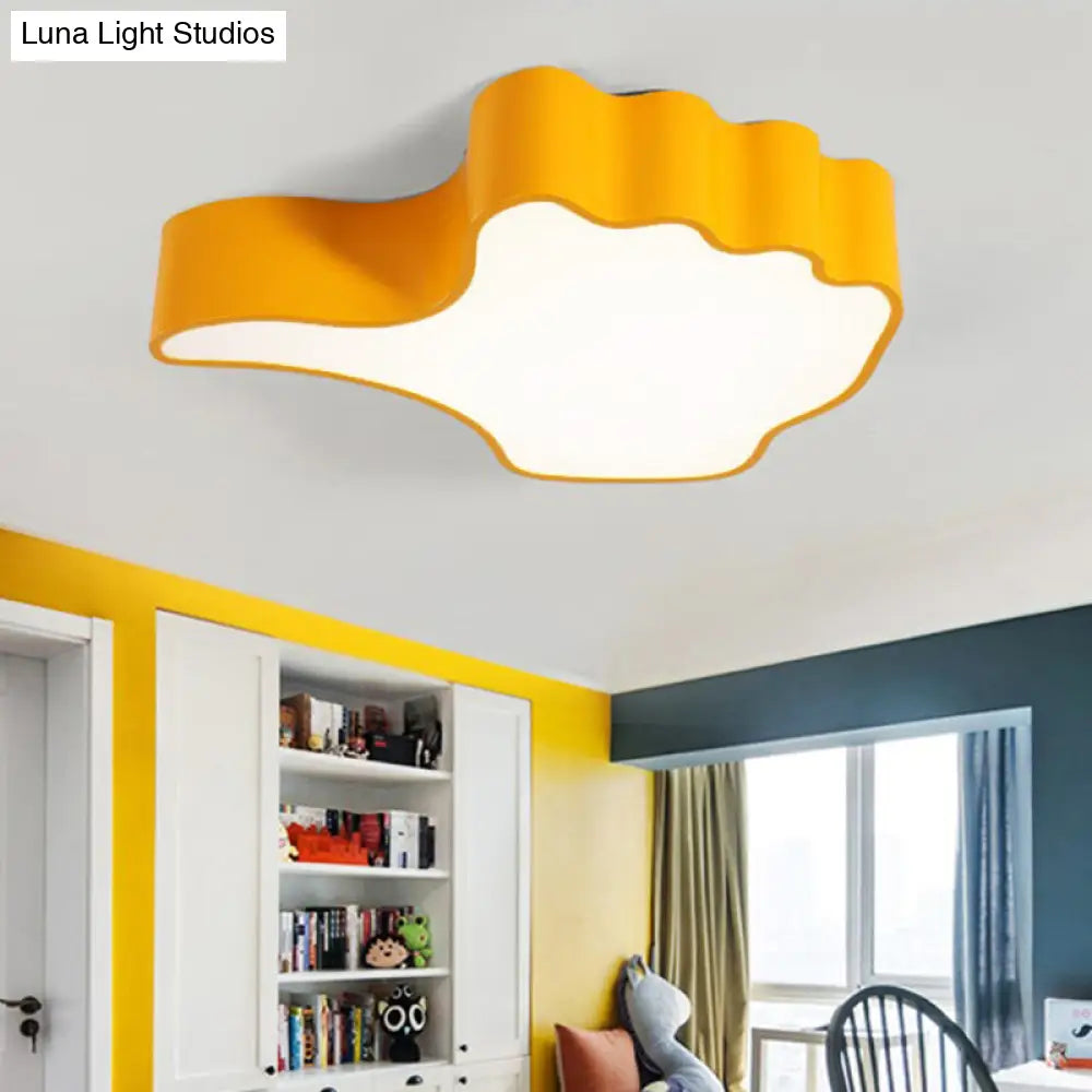 DecorBites™ DecorBites™ Modern Yellow Thumbs-Up Acrylic Flush Ceiling Light for Child's Bedroom
