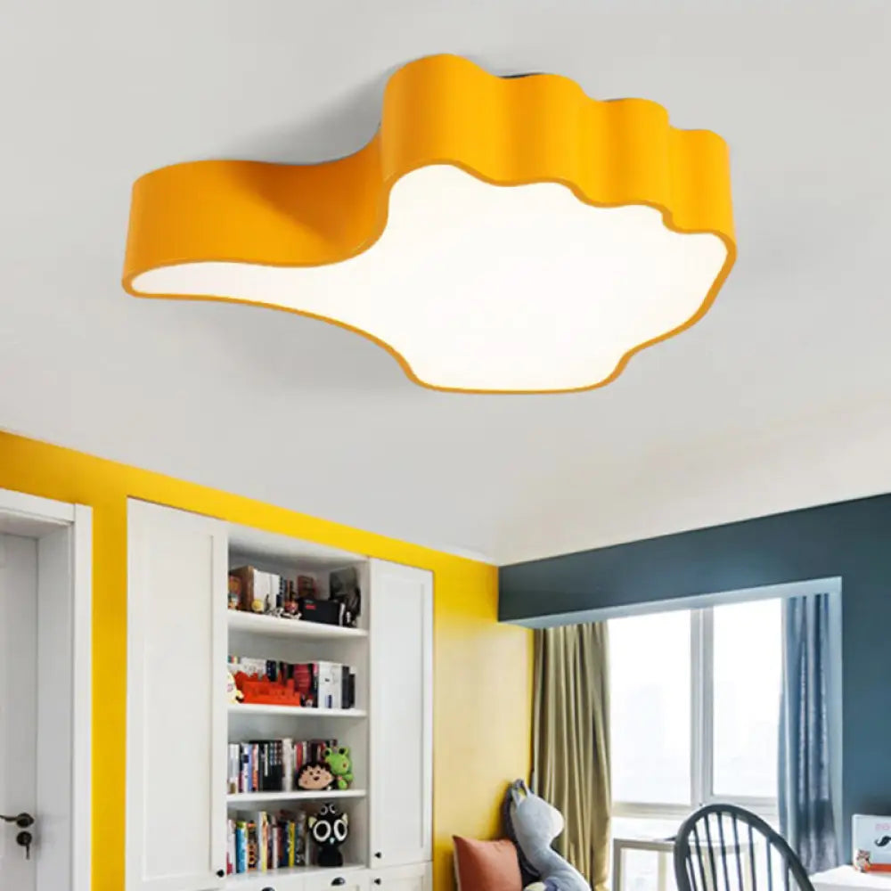 DecorBites™ DecorBites™ Modern Yellow Thumbs-Up Acrylic Flush Ceiling Light for Child's Bedroom
