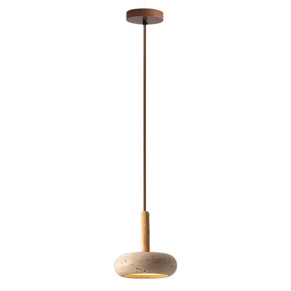 Modern Yellow Travertine Stone Pendant Light - Decorbites