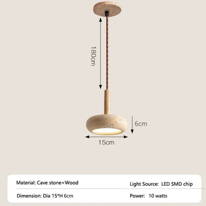 Modern Yellow Travertine Stone Pendant Light - Decorbites