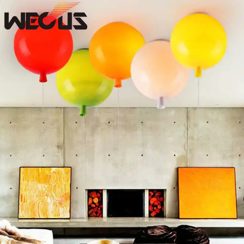 Modern yellow white and gray balloon light with vibrant red orange yellow and pink decorbites d200mm balloon lights