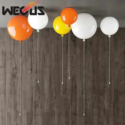 Modern yellow white and gray balloon light with vibrant orange white and yellow glossy d200mm balloon light for decorbites