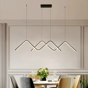 Modern black and white led ceiling lamp with geometric mountain-inspired metal design for 220v-240v 110v-120v use
