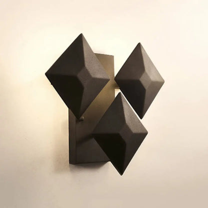 DecorBites™ DecorBites™ Modernist 1/3-Light Sconce with Metal Shade: Geometric Wall Lamp in Black/White Design for Stairway