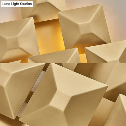 DecorBites™ DecorBites™ Modernist 1/3-Light Sconce with Metal Shade: Geometric Wall Lamp in Black/White Design for Stairway