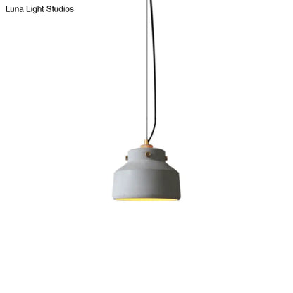 Modernist 1-Light Grey Mason Jar Cement Pendant Lamp - 7"/10"/12.5" Width