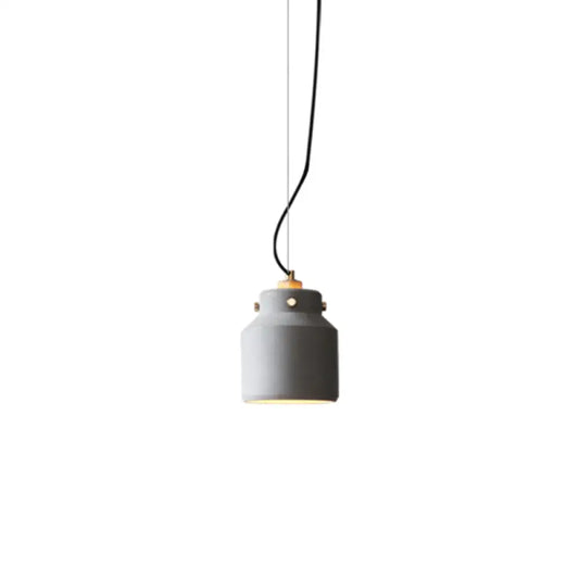 Modernist 1-Light Grey Mason Jar Cement Pendant Lamp - 7"/10"/12.5" Width