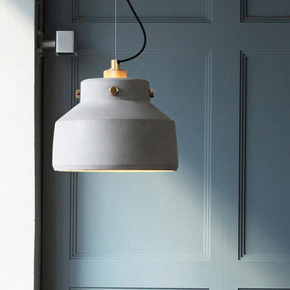 Modernist 1-Light Grey Mason Jar Cement Pendant Lamp - 7"/10"/12.5" Width