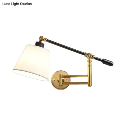 DecorBites™ DecorBites™ Modernist 1-Light Metallic Wall Light Fixture with Adjustable Shade - Black/White Wall Mount Lamp