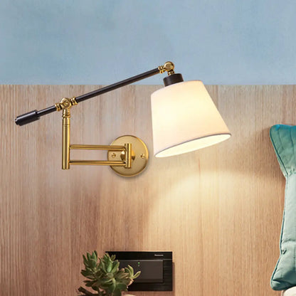 DecorBites™ DecorBites™ Modernist 1-Light Metallic Wall Light Fixture with Adjustable Shade - Black/White Wall Mount Lamp