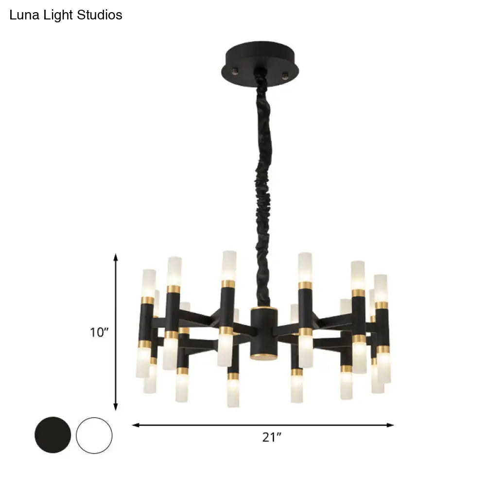 Lámpara de techo radial LED modernista de 24 luces en negro/dorado o blanco/dorado