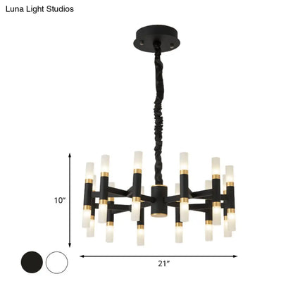 Lámpara de techo radial LED modernista de 24 luces en negro/dorado o blanco/dorado