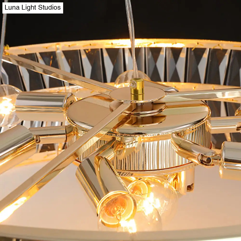 Lámpara de techo colgante modernista de cristal con 4 bombillas