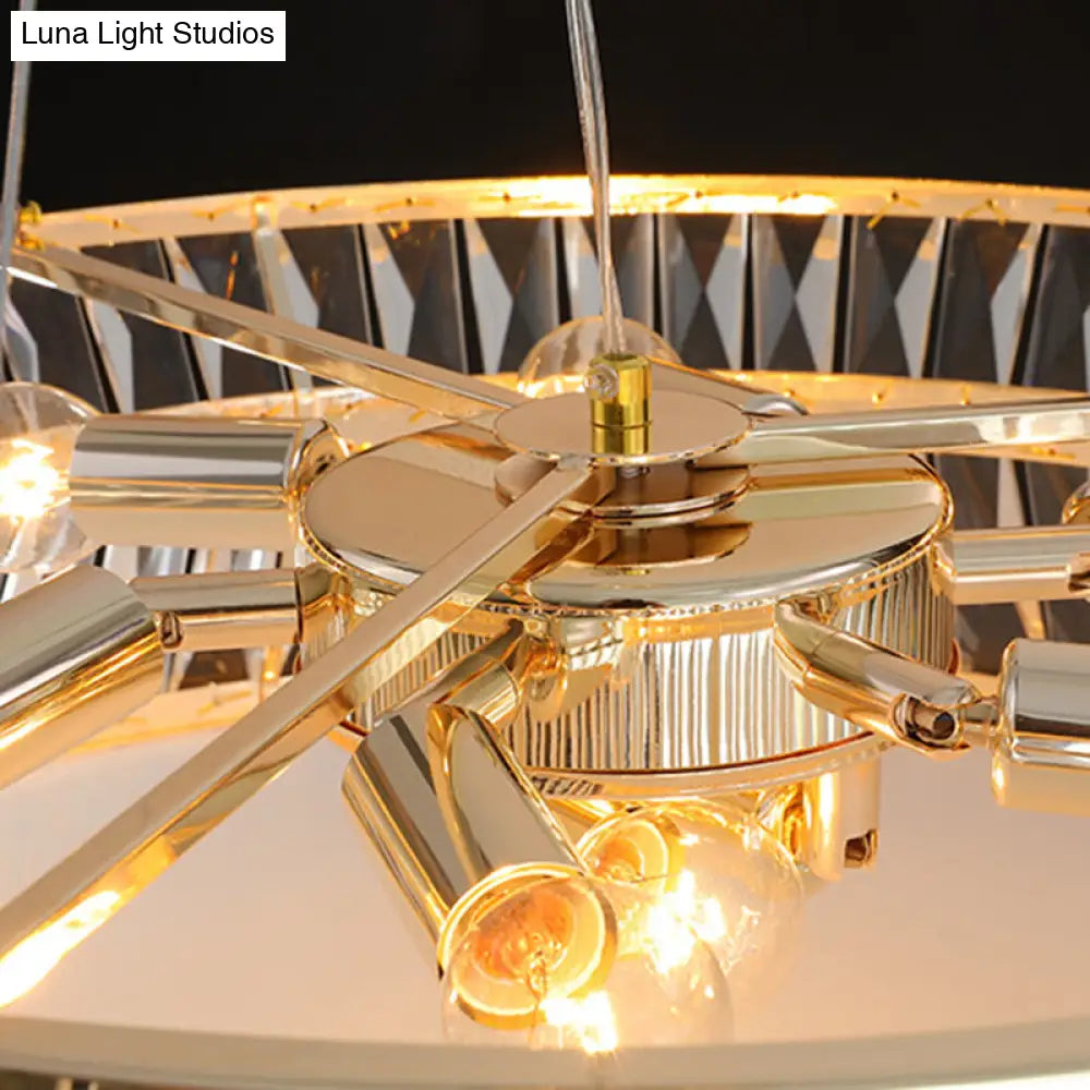 Lámpara de techo colgante modernista de cristal con 4 bombillas