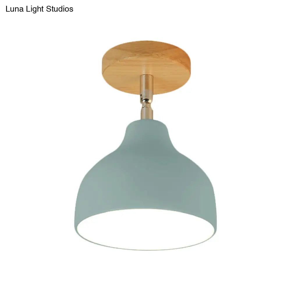 DecorBites™ DecorBites™ Modernist Adjustable Ceiling Mounted Flush Light with Metal Dome - White/Pink, 1 Bulb