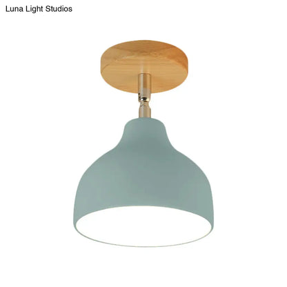 DecorBites™ DecorBites™ Modernist Adjustable Ceiling Mounted Flush Light with Metal Dome - White/Pink, 1 Bulb