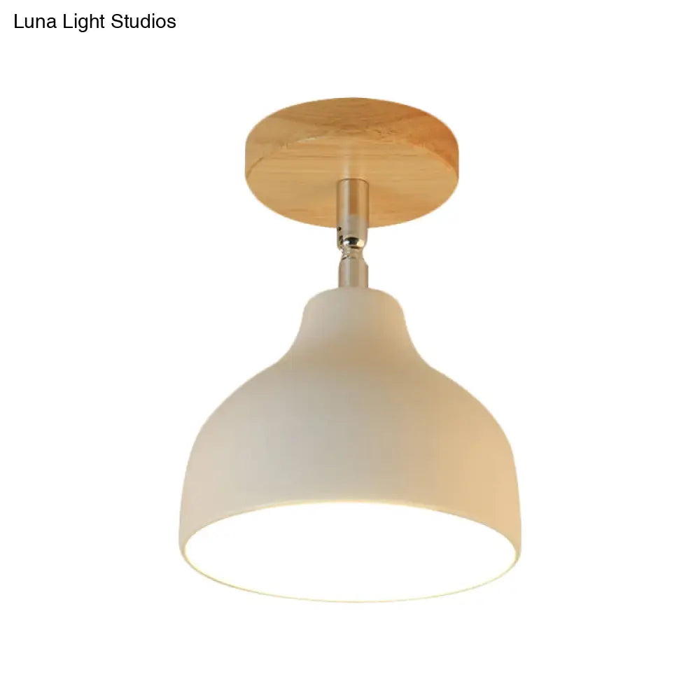 DecorBites™ DecorBites™ Modernist Adjustable Ceiling Mounted Flush Light with Metal Dome - White/Pink, 1 Bulb