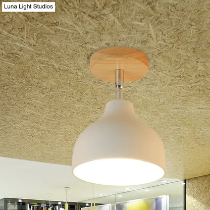 DecorBites™ DecorBites™ Modernist Adjustable Ceiling Mounted Flush Light with Metal Dome - White/Pink, 1 Bulb