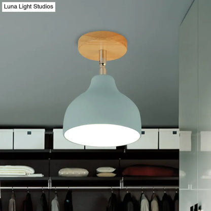 DecorBites™ DecorBites™ Modernist Adjustable Ceiling Mounted Flush Light with Metal Dome - White/Pink, 1 Bulb