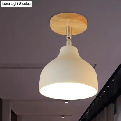 DecorBites™ DecorBites™ Modernist Adjustable Ceiling Mounted Flush Light with Metal Dome - White/Pink, 1 Bulb