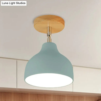 DecorBites™ DecorBites™ Modernist Adjustable Ceiling Mounted Flush Light with Metal Dome - White/Pink, 1 Bulb