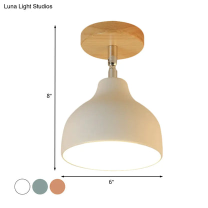 DecorBites™ DecorBites™ Modernist Adjustable Ceiling Mounted Flush Light with Metal Dome - White/Pink, 1 Bulb