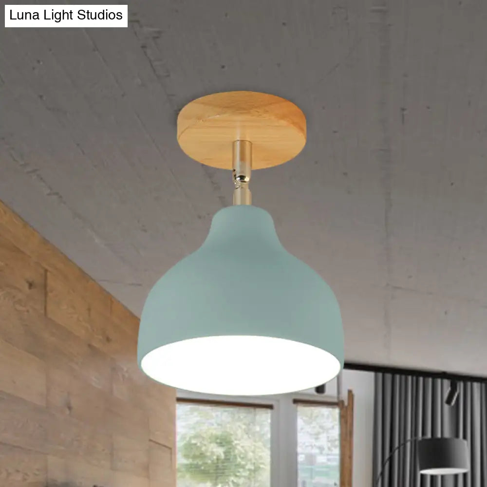 DecorBites™ DecorBites™ Modernist Adjustable Ceiling Mounted Flush Light with Metal Dome - White/Pink, 1 Bulb