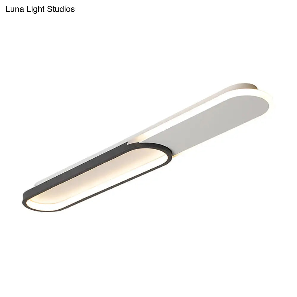 DecorBites™ DecorBites™ Modernist Black LED Flush Mount with Rectangular Acrylic Cover in White/Warm Light, Available in 3 Sizes