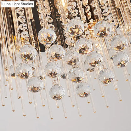 DecorBites™ DecorBites™ Modernist Black Tiered Flush Ceiling Light: 19.5"/23.5" Dia, 8-Light Crystal Lamp