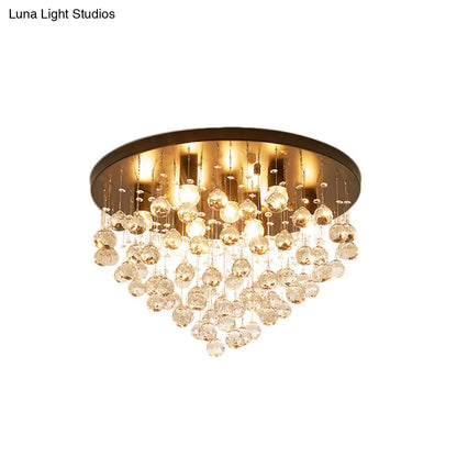 DecorBites™ DecorBites™ Modernist Black Tiered Flush Ceiling Light: 19.5"/23.5" Dia, 8-Light Crystal Lamp