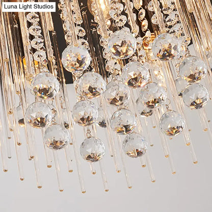 DecorBites™ DecorBites™ Modernist Black Tiered Flush Ceiling Light: 19.5"/23.5" Dia, 8-Light Crystal Lamp