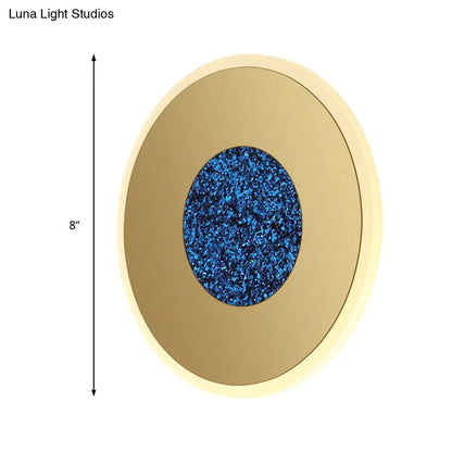 DecorBites™ DecorBites™ Modernist Blue LED Wall Sconce Lighting with Acrylic Shade - 8"/11" Dia Wall Mount Lamp