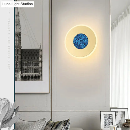 DecorBites™ DecorBites™ Modernist Blue LED Wall Sconce Lighting with Acrylic Shade - 8"/11" Dia Wall Mount Lamp