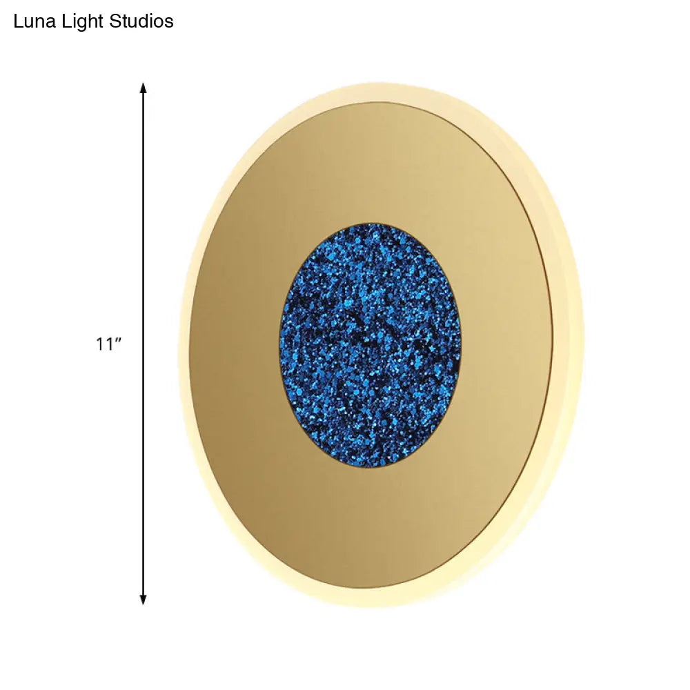 DecorBites™ DecorBites™ Modernist Blue LED Wall Sconce Lighting with Acrylic Shade - 8"/11" Dia Wall Mount Lamp