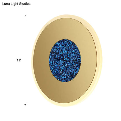 DecorBites™ DecorBites™ Modernist Blue LED Wall Sconce Lighting with Acrylic Shade - 8"/11" Dia Wall Mount Lamp