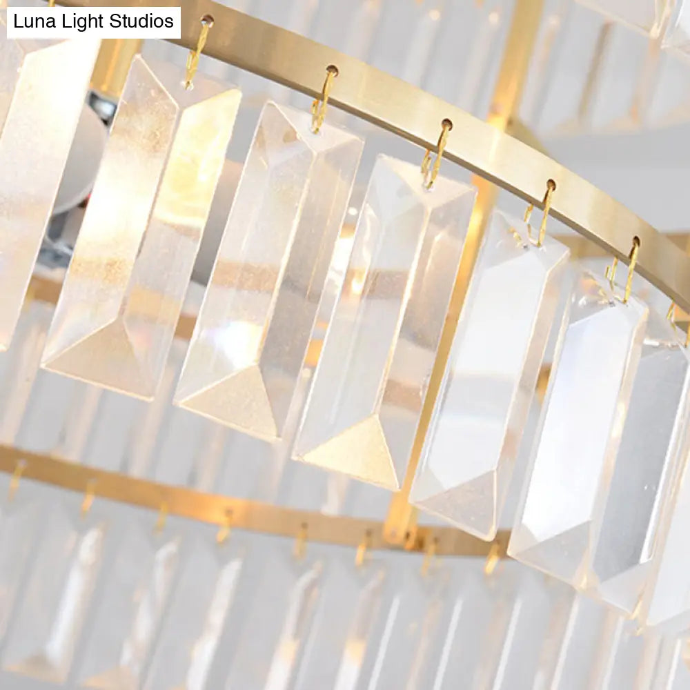 Lámpara de techo modernista de latón con suspensión de cristal - Lámpara colgante de 3 bombillas