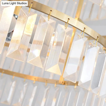 Lámpara de techo modernista de latón con suspensión de cristal - Lámpara colgante de 3 bombillas