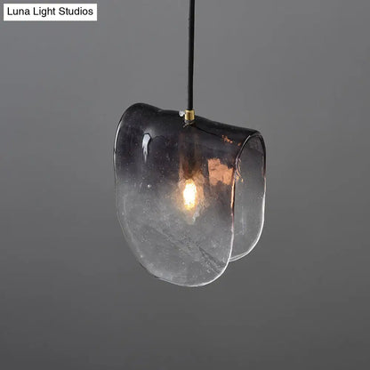 Modernist Brass Pendant Lighting with Curve Water Glass Ceiling Light - Ideal for Restaurants