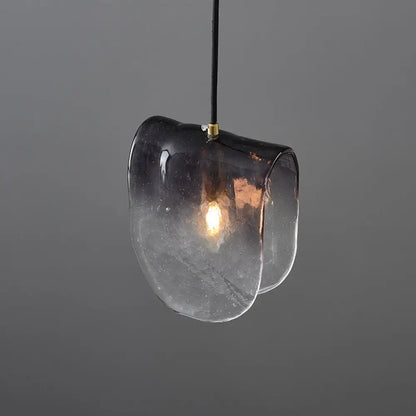 Modernist Brass Pendant Lighting with Curve Water Glass Ceiling Light - Ideal for Restaurants