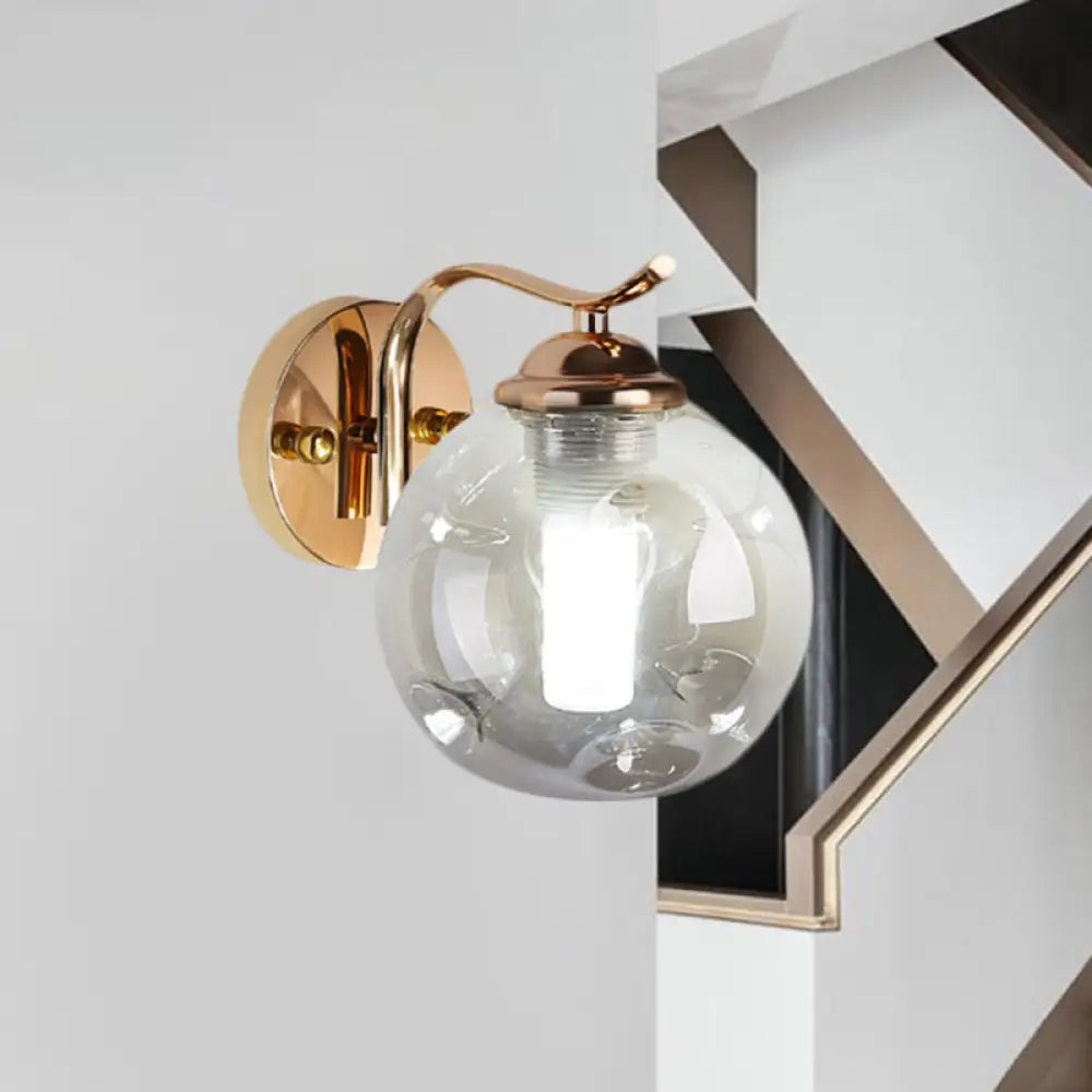 DecorBites™ DecorBites™ Modernist Bubbly Wall Sconce in Amber/Smoke Gray Glass - Drawing Room Light, Wall Mounted - Black/Gold