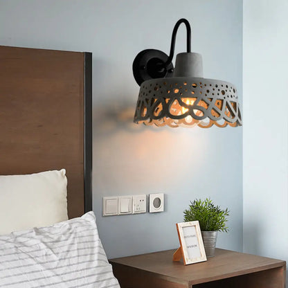 DecorBites™ DecorBites™ Modernist Cement Gooseneck Wall Mounted Light Fixture - 1 Light, Grey (8.5"/9.5"/10" Width)