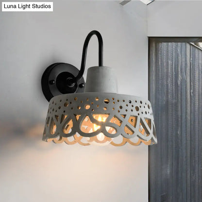 DecorBites™ DecorBites™ Modernist Cement Gooseneck Wall Mounted Light Fixture - 1 Light, Grey (8.5"/9.5"/10" Width)