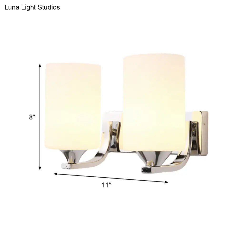 Aplique de pared DecorBites™ Modernist cromado con 2 cabezales de cristal opalino