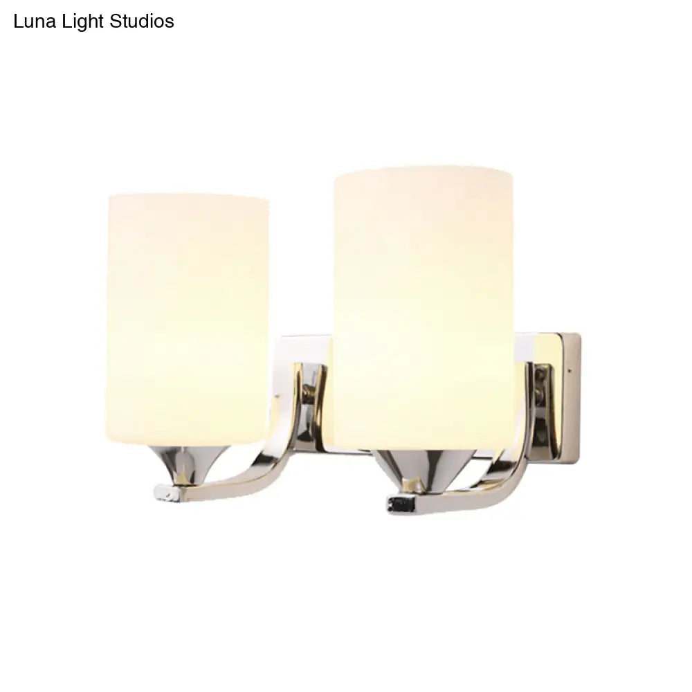 Aplique de pared DecorBites™ Modernist cromado con 2 cabezales de cristal opalino