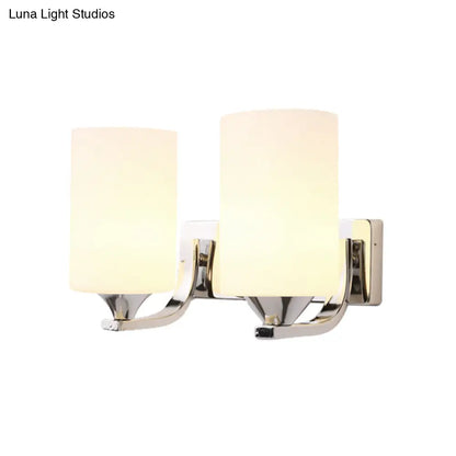 Aplique de pared DecorBites™ Modernist cromado con 2 cabezales de cristal opalino