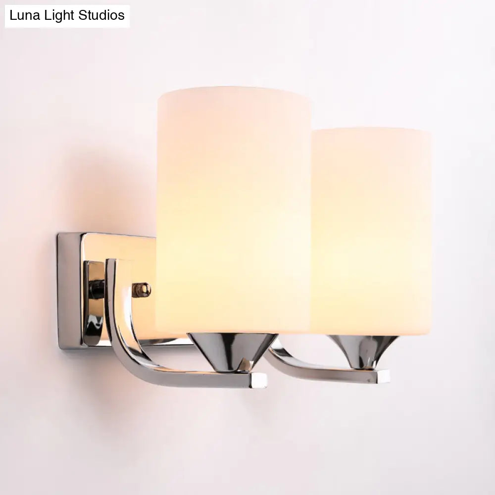 Aplique de pared DecorBites™ Modernist cromado con 2 cabezales de cristal opalino