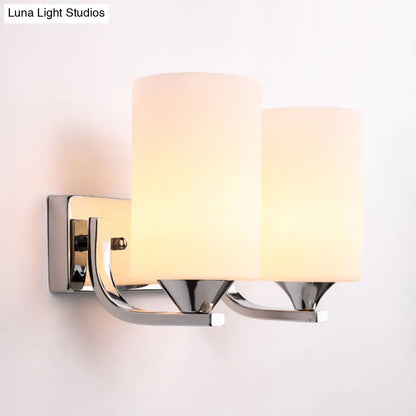 Aplique de pared DecorBites™ Modernist cromado con 2 cabezales de cristal opalino